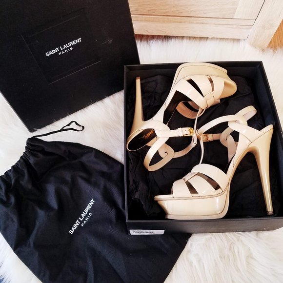 Saint Laurent Tribute High Heel Sandals - Nude - Picture 2 of 8